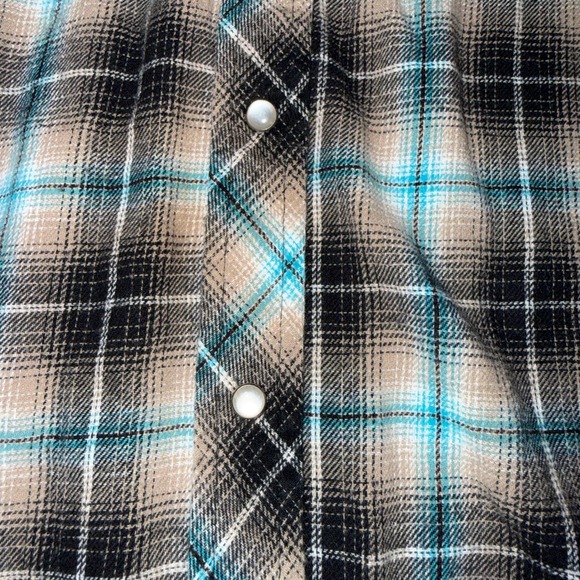 Wrangler Wrancher Shirt Mens XL Plaid Western Long Sleeve Button Down pearl snap - Picture 4 of 5